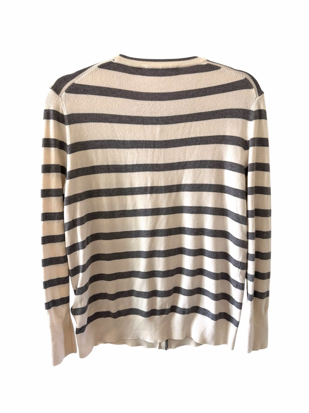 Zara Cream and Gray Striped Button Cardigan with Gold Buttons size Zara xxl - Picture 5 of 6